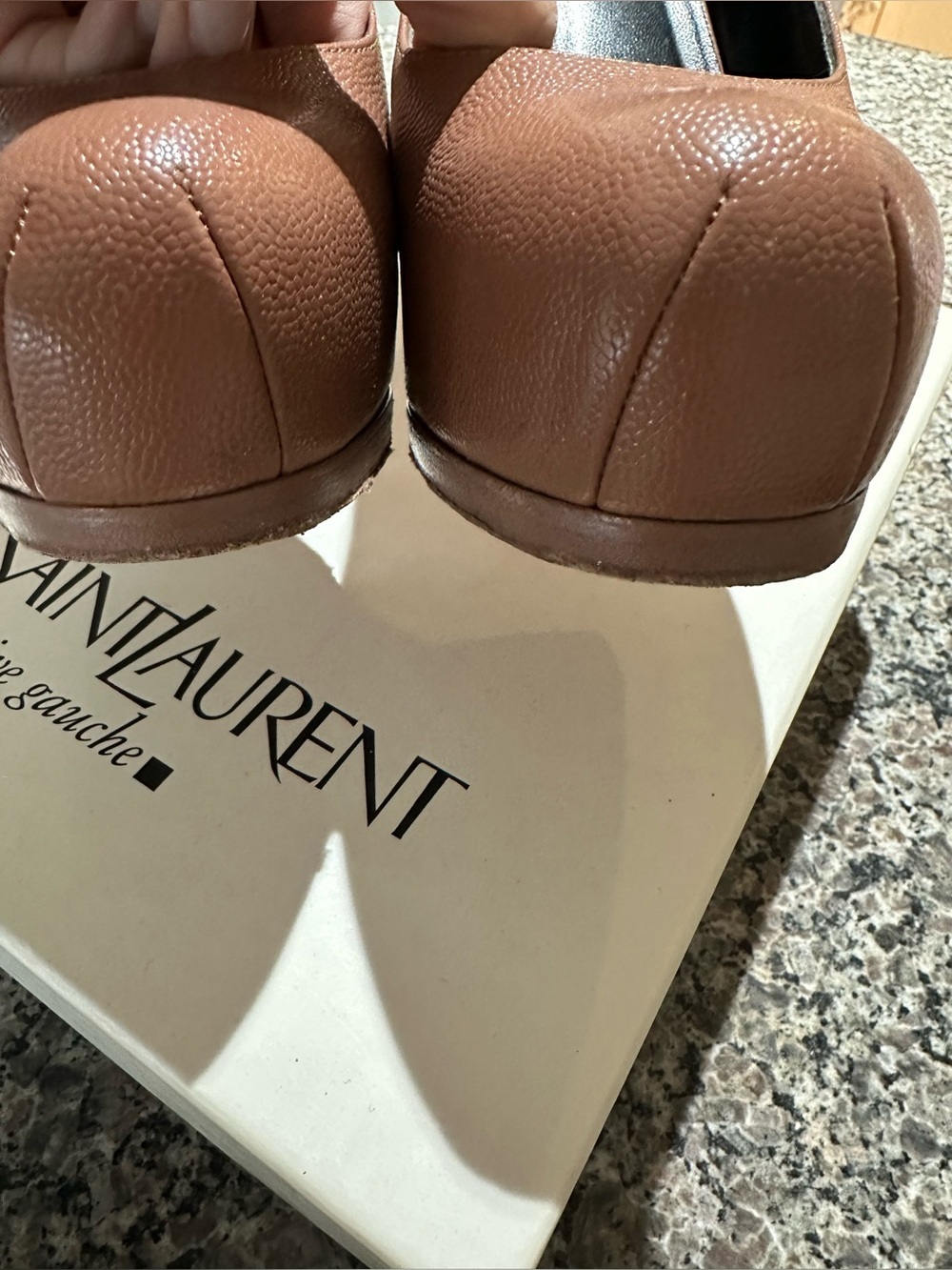 YSL Brown Pebbled Leather Platform Pumps – Size 38+ / Approx. US 8.5 - Picture 5 of 8